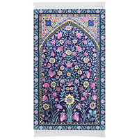 Tapis Ultra Confort Fleurs Bleu Marine